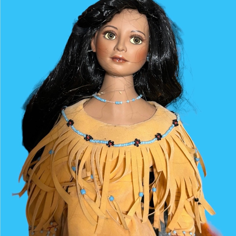 Indian Princess Native American Porcelain Collectible Doll